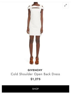 Givenchy White Cold-Shoulder Mini Dress with Open Back